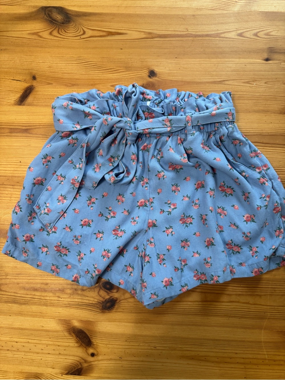 Hollister Floral Tie-Waist Women’s Shorts - Blue